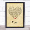 Babyface Fire Vintage Heart Song Lyric Print