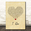 Paul Brandt I Do Vintage Heart Song Lyric Print