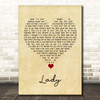 Teddy Pendergrass Lady Vintage Heart Song Lyric Print