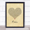 Bugzy Malone Pain Vintage Heart Song Lyric Print