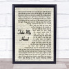 Skerryvore Take My Hand Vintage Script Song Print