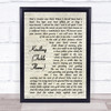 Elbow feat. John Grant Kindling (Fickle Flame) Vintage Script Song Lyric Print