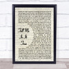 UB40 Tell Me Is It True Vintage Script Song Lyric Print