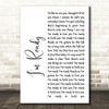 Bryan Adams I'm Ready White Script Song Lyric Quote Print