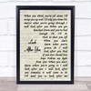Aron Wright Look After You Vintage Script Song Lyric Print