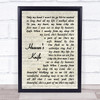 Josh Garrels Heaven's Knife Vintage Script Song Lyric Print