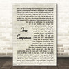 Marc Cohn True Companion Vintage Script Song Lyric Print