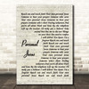 Depeche Mode Personal Jesus Vintage Script Song Lyric Print