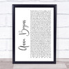 Counting Crows Anna Begins White Script Song Lyric Quote Print