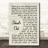 Alice Cooper School's Out Vintage Script Song Lyric Print