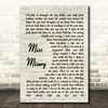 Elliott Smith Miss Misery Vintage Script Song Lyric Print