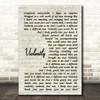 Hue and Cry Violently Vintage Script Song Lyric Print