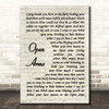 Journey Open Arms Vintage Script Song Lyric Print