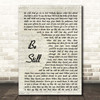 The Killers Be Still Vintage Script Song Lyric Print