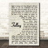 Michael Kiwanuka Falling Vintage Script Song Lyric Print