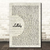 Nickelback Lullaby Vintage Script Song Lyric Print