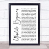 David Bowie Absolute Beginners White Script Song Lyric Quote Print