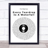 Coldplay Every Teardrop Is A Waterfall Vinyl Record Song Lyric Print