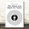 Thin Lizzy The Boys Are Back In Town Vinyl Record Song Lyric Print