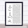 Elbow The Bones of You White Script Song Lyric Quote Print