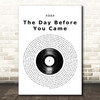 ABBA The Day Before You Came Vinyl Record Song Lyric Print