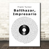 Frank Turner Balthazar, Impresario Vinyl Record Song Lyric Print