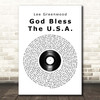 Lee Greenwood God Bless The U.S.A. Vinyl Record Song Lyric Print
