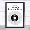 Jellyfish Baby's Coming Back Vinyl Record Song Lyric Print