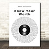 Khalid & Disclosure Know Your Worth Vinyl Record Song Lyric Print