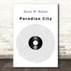 Guns N' Roses Paradise City Vinyl Record Song Lyric Print