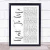 Imagine Dragons Next To Me White Script Song Lyric Quote Print