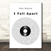 Post Malone I Fall Apart Vinyl Record Song Lyric Print