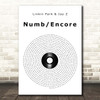 Linkin Park & Jay Z Numb Encore Vinyl Record Song Lyric Print