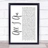Jess Glynne All I Am White Script Song Lyric Quote Print