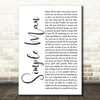 Lynyrd Skynyrd Simple Man White Script Song Lyric Quote Print