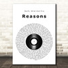 Earth, Wind And Fire Reasons Vinyl Record Song Lyric Print