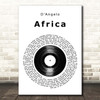 DAngelo Africa Vinyl Record Song Lyric Print