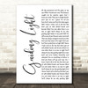 Mumford & Sons Guiding Light White Script Song Lyric Quote Print