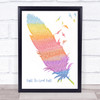 Triumph Fight The Good Fight Watercolour Feather & Birds Song Lyric Print
