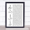 Nickelback Never Gonna Be Alone White Script Song Lyric Quote Print