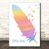 Milky Chance Stolen Dance Watercolour Feather & Birds Song Lyric Print