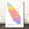 Sting Desert Rose Watercolour Feather & Birds Song Lyric Print