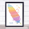 Robbie Williams Angels Watercolour Feather & Birds Song Lyric Print