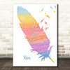 Snow Patrol Run Watercolour Feather & Birds Song Lyric Print