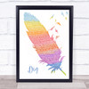 Incubus Dig Watercolour Feather & Birds Song Lyric Print