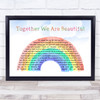 Fern Kinney Together We Are Beautiful Watercolour Rainbow & Clouds Song Lyric Print