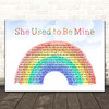 Jessie Mueller She Used to Be Mine Watercolour Rainbow & Clouds Song Lyric Print