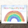 Cat Stevens Here Comes My Baby Watercolour Rainbow & Clouds Song Lyric Print