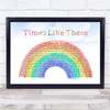 Live Lounge Allstars Times Like These Watercolour Rainbow & Clouds Song Lyric Print