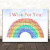 Jessica Andrews I Wish For You Watercolour Rainbow & Clouds Song Lyric Print